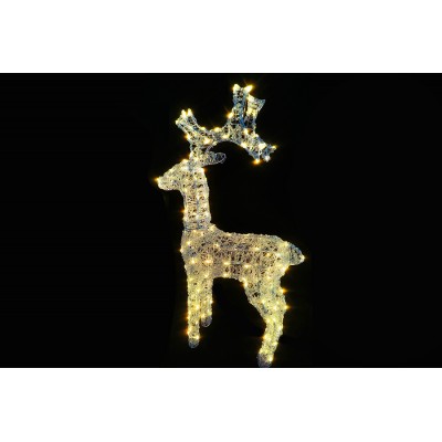 RENNA LUMINOSA DI NATALE  IP44 PER ESTERNO LUCE CALDA CM. 60x18x100
