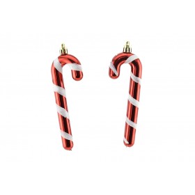SET 2 APPENDINI BASTONCINI PER ALBERO DI NATALE CM. 13x4 M.746 ROSSO/BIANCO SET 2 APPENDINI BASTONCINI PER ALBERO DI NATALE CM. 13x4 M.746 ROSSO/BIANCO
