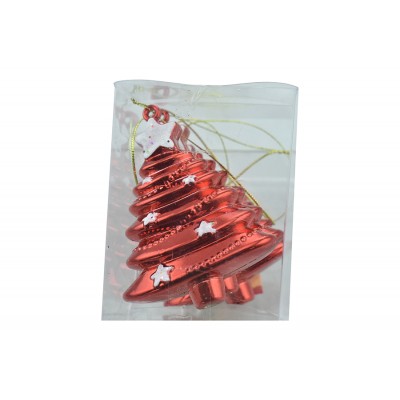 SET 3 APPENDINO PER ALBERO DI NATALE CM. 10 COLORE ROSSO