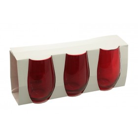 SET 3 BICCHIERI DI VETRO M.0616 COLORE ROSSO ML. 525 SET 3 BICCHIERI DI VETRO M.0616 COLORE ROSSO ML. 525