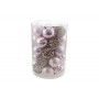 SET 34 PEZZI SFERE PALLINE PER ALBERO DI NATALE CM. 8 COLORE ROSA