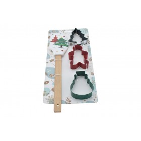 SET 4 PEZZI SPATOLA CON 3 FORMINE BISCOTTI  M.812 SET 4 PEZZI SPATOLA CON 3 FORMINE BISCOTTI  M.812