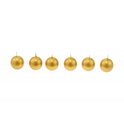 SET 6 CANDELE NATALIZIE A FORMA DI SFERA DIA.4 CM. COLORE ORO