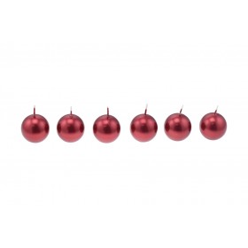 SET 6 CANDELE NATALIZIE A FORMA DI SFERA DIA.4 CM. COLORE ROSSO METAL SET 6 CANDELE NATALIZIE A FORMA DI SFERA DIA.4 CM. COLORE ROSSO METAL