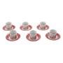 SET 6 TAZZINE DA CAFFE DI PORCELLANA CON PIATTINO TONDO