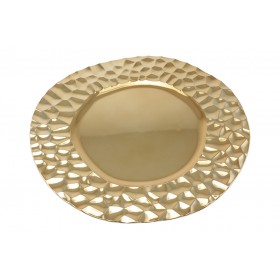 SOTTOPIATTO CON DECORAZIONE NATALIZIA  TONDO DIAM. CM. 33 COLORE ORO SOTTOPIATTO CON DECORAZIONE NATALIZIA  TONDO DIAM. CM. 33 COLORE ORO