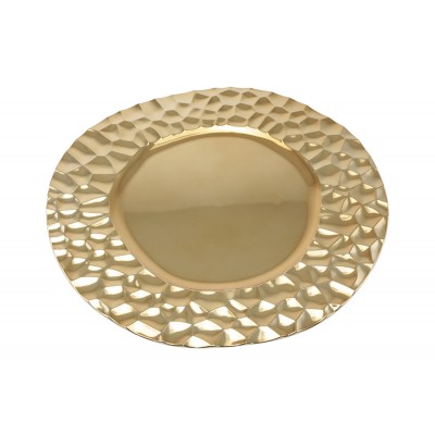 SOTTOPIATTO CON DECORAZIONE NATALIZIA  TONDO DIAM. CM. 33 COLORE ORO