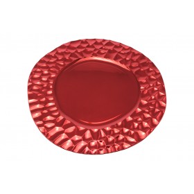 SOTTOPIATTO CON DECORAZIONE NATALIZIA  TONDO DIAM. CM. 33 COLORE ROSSO SOTTOPIATTO CON DECORAZIONE NATALIZIA  TONDO DIAM. CM. 33 COLORE ROSSO