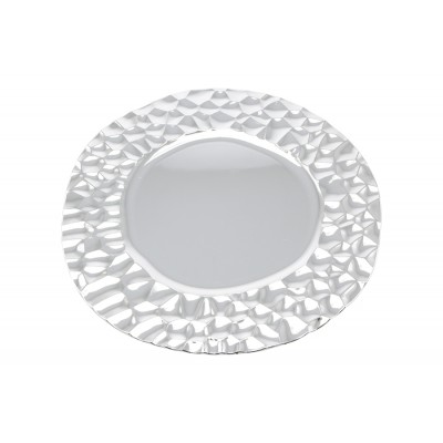 SOTTOPIATTO CON DECORO NATALIZIO TONDO DIAM. 33 CM. COLORE ARGENTO