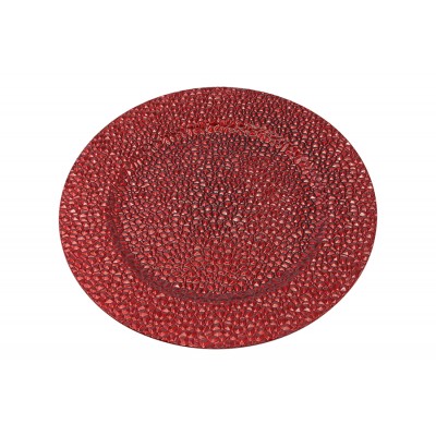 SOTTOPIATTO DECORATO DIAM. CM. 33 COLORE ROSSO
