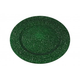 SOTTOPIATTO DECORATO DIAM. CM. 33 COLORE VERDE SCURO SOTTOPIATTO DECORATO DIAM. CM. 33 COLORE VERDE SCURO