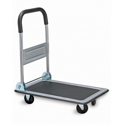 CARRELLO CON PIANALE X-ROBUST A 4 RUOTE CON MANICO PIEGHEVOLE PORTACASSE MULTIUSO CM. 73x47x83h. KG. 150