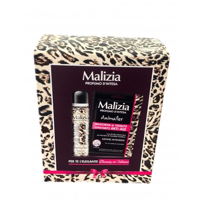 MALIZIA DONNA CONFEZIONE REGALO ANIMALIER DEODORANTE E MASCHERA VISO