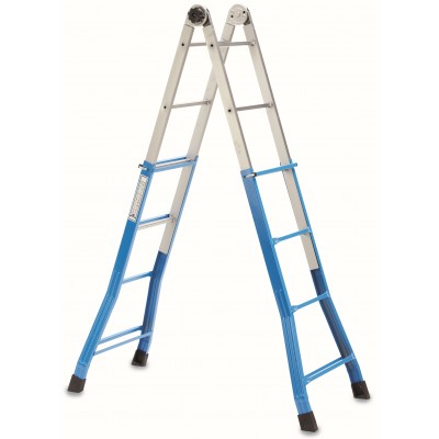 SCALA EVEREST TELESCOPICA IN ACCIAIO ALLUNGABILE 4+4 GRADINI cm. 122/390