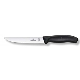 Victorinox Coltello cucina trinciante manico nero Lama liscia cm. 12 Victorinox Coltello cucina trinciante manico nero Lama liscia cm. 12