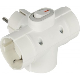 ADATTATORE SPINA SCHUKO A 3 PRESA SCHUKO CON INTERRUTTORE ADATTATORE SPINA SCHUKO A 3 PRESA SCHUKO CON INTERRUTTORE