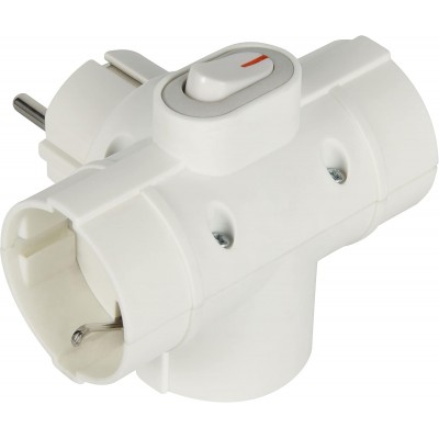 ADATTATORE SPINA SCHUKO A 3 PRESA SCHUKO CON INTERRUTTORE