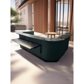 Bancone reception hotel negozio mt. 3x3 come nuovo Colore Verde