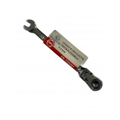 CHIAVE COMBINATA A CRICCHETTO TESTA SNODABILE PIEGHEVOLE MM. 5,5