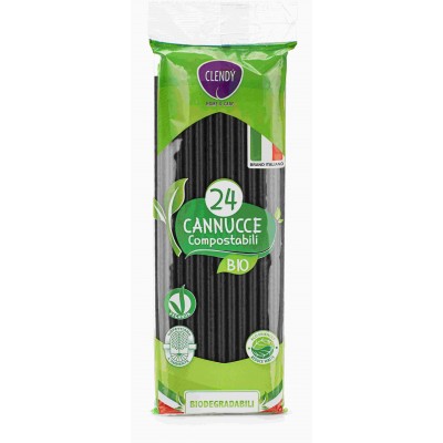 CLENDY BIO CANNUCCE CARTA COLORE NERE PZ. 24