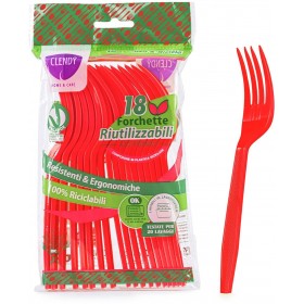 CLENDY NATALE ROSSO FORCHETTE RIUTILIZZABILI PZ. 18 CLENDY NATALE ROSSO FORCHETTE RIUTILIZZABILI PZ. 18