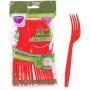 CLENDY NATALE ROSSO FORCHETTE RIUTILIZZABILI PZ. 18