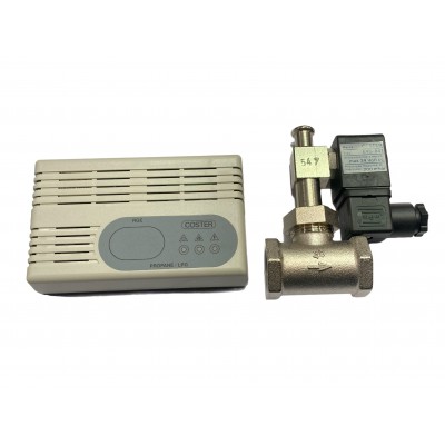 COSTER RIVELATORE GAS GPL PROPANO CON VALVOLA DA 3/4 NORMALMENTE APERTA A RIARMO