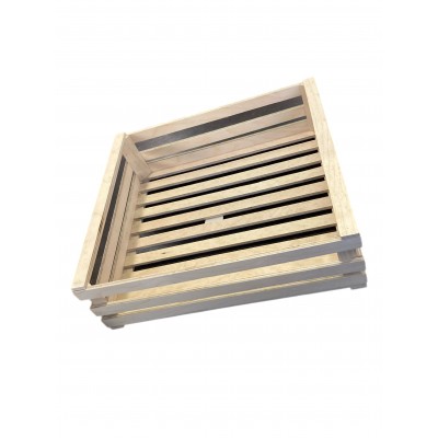 PANETTA CASSETTA DI LEGNO A 3 LISTELLI CM. 35x32x9h.
