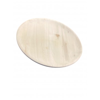 PANETTA PIATTO PER POLENTA DI LEGNO ACERO TONDO CM. 30