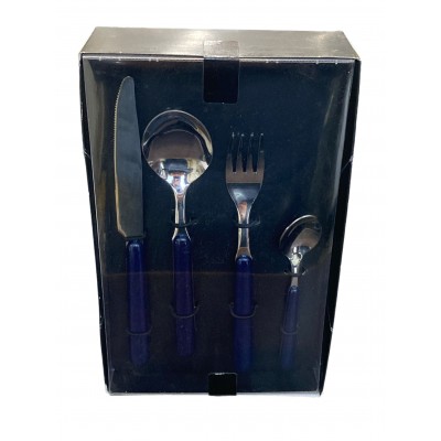 Abert Servizio 24 posate Bolero blu con manico in abs