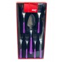 Abert Servizio 7 posate per dolce Sinuosa Viola bianco manico in Abs