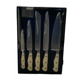 Abert Set pz.5 coltelli da cucina Cucinart manico bianco c/vetrina Abert Set pz.5 coltelli da cucina Cucinart manico bianco c/vetrina