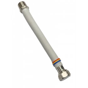 FLESSIBILE INOX PER ACQUA-GAS RIVESTITO BIANCO M/F ATTACCO 1/2 POLL. MM. 200-400 FLESSIBILE INOX PER ACQUA-GAS RIVESTITO BIANCO M/F ATTACCO 1/2 POLL. MM. 200-400