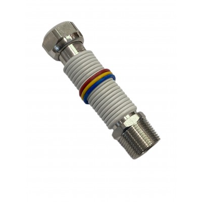 FLESSIBILE INOX PER ACQUA-GAS RIVESTITO BIANCO M/F ATTACCO 3/4 POLL. MM. 100-200