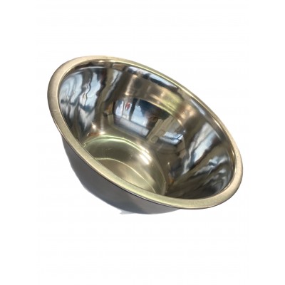 INSALATIERA BOMBATA CON BORDO ESTERNO IN ACCIAIO INOX CM. 20