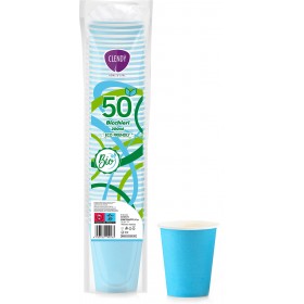 CLENDY BIO BICCHIERI DI CARTA 200CC AZZURRO 50 PEZZI CLENDY BIO BICCHIERI DI CARTA 200CC AZZURRO 50 PEZZI