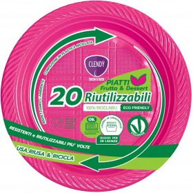 CLENDY COLOR FUXIA PIATTI FRUTTA E DESSERT RIUTILIZZABILI 20 PEZZI CLENDY COLOR FUXIA PIATTI FRUTTA E DESSERT RIUTILIZZABILI 20 PEZZI