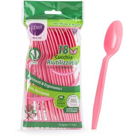CLENDY COLOR ROSA CUCCHIAI RIUTILIZZABILI 18 PEZZI CLENDY COLOR ROSA CUCCHIAI RIUTILIZZABILI 18 PEZZI