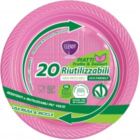 CLENDY COLOR ROSA PIATTI FRUTTA E DESSERT RIUTILIZZABILI 20 PEZZI CLENDY COLOR ROSA PIATTI FRUTTA E DESSERT RIUTILIZZABILI 20 PEZZI