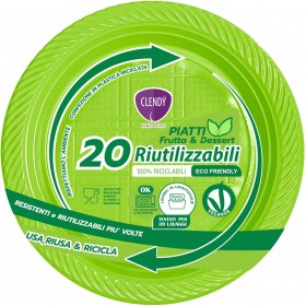 CLENDY COLOR VERDE PIATTI FRUTTA E DESSERT RIUTILIZZABILI 20 PEZZI CLENDY COLOR VERDE PIATTI FRUTTA E DESSERT RIUTILIZZABILI 20 PEZZI