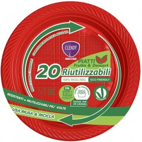 CLENDY NATALE PIATTI ROSSI RIUTILIZZABILI FRUTTA PZ. 20 CLENDY NATALE PIATTI ROSSI RIUTILIZZABILI FRUTTA PZ. 20
