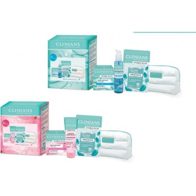CLINIANS HYDRA PLUS CREMA IDRATANTE 50ML CON DETERGENTE VISO 150ML MASCHERA IN TESSUTO E BEAUTY PIUMINO