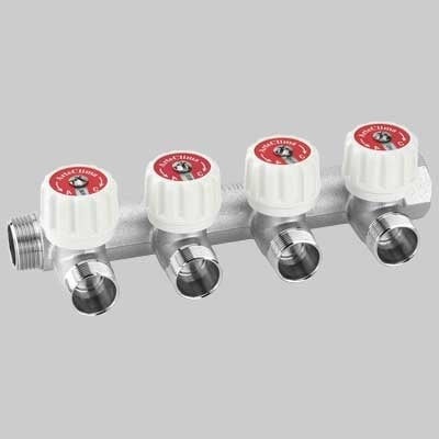 COLLETTORE MODULARI CON ARRESTI MANUALI A 3 VIE MF 3/4 640344