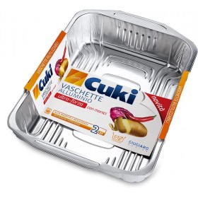 CUKI VASCHETTA ALLUMINIO SENZA COPERCHIO 6 PORZIONI 2 PEZZI CUKI VASCHETTA ALLUMINIO SENZA COPERCHIO 6 PORZIONI 2 PEZZI