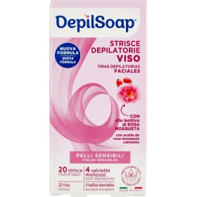 DEPILSOAP STRISCE DEPILATORIE VISO PELLI DELICATE 20PZ DEPILSOAP STRISCE DEPILATORIE VISO PELLI DELICATE 20PZ