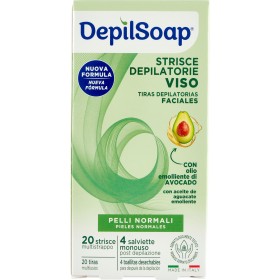 DEPILSOAP STRISCE DEPILATORIE VISO PELLI NORMALI 20PZ DEPILSOAP STRISCE DEPILATORIE VISO PELLI NORMALI 20PZ