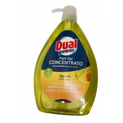DUAL POWER PIATTI DETERGENTE GEL CONCENTRATO AGRUMI DISPENCER ml 1000