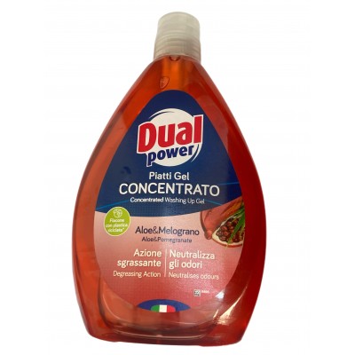 DUAL POWER PIATTI DETERGENTE GEL CONCENTRATO ALOE E MELOGRANO DISPENCER ml 1000