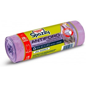 DOMOPAK SPAZZY SACCO PATTUMIERA ANTIFORO CON MANICI LAVANDA LT. 28 PZ. 15 DOMOPAK SPAZZY SACCO PATTUMIERA ANTIFORO CON MANICI LAVANDA LT. 28 PZ. 15