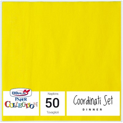 DOPLA COLORS TOVAGLIOLI DI CARTA A 2 VELI GIALLO CM. 33x33 PZ. 50